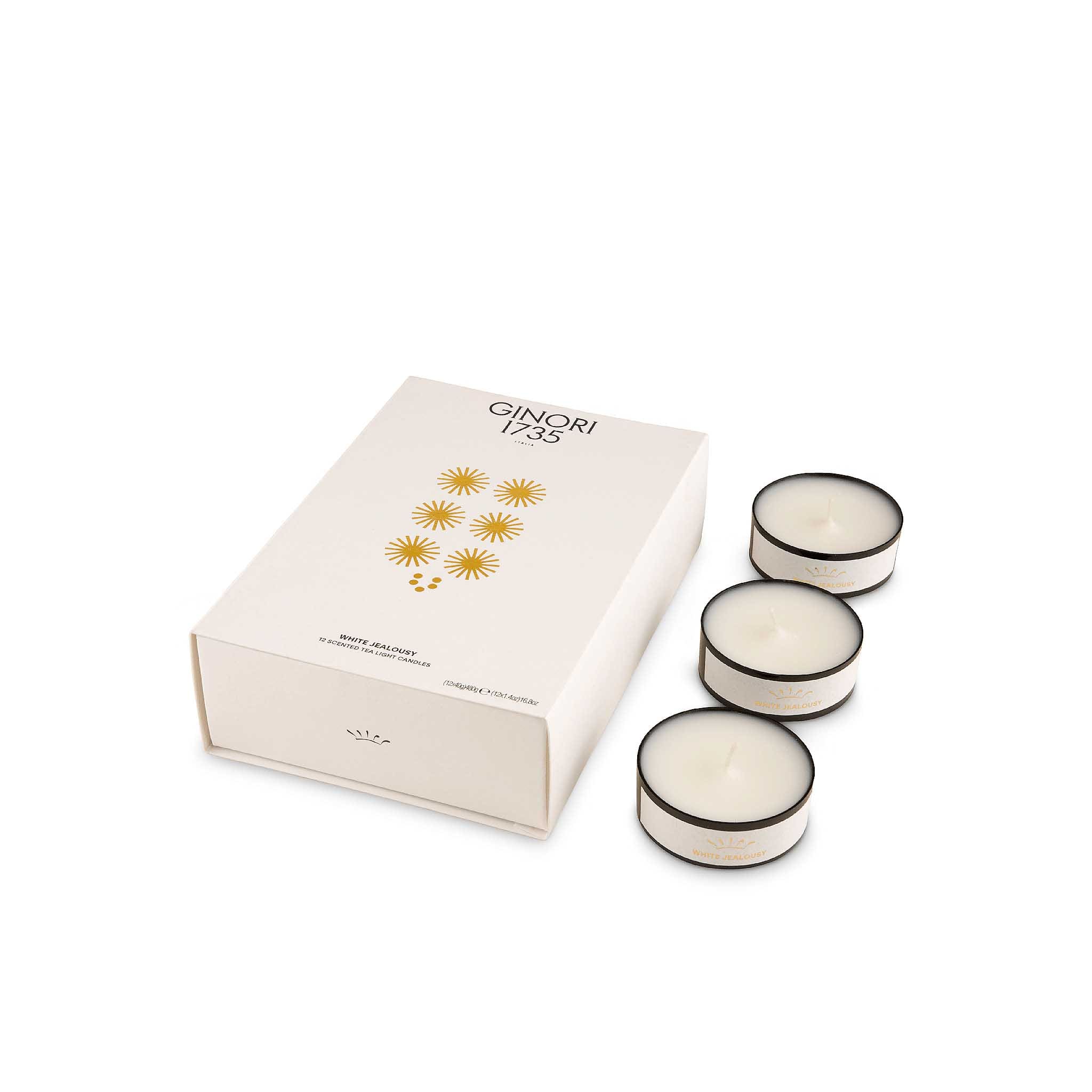 Set Tealight Candles White Jealousy Refill - Ginori